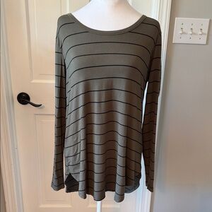 Striped Olive Long Sleeve Top